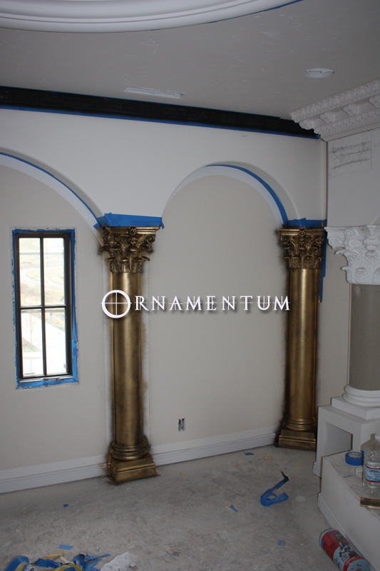 During — step 3 of the column and ceiling finish project